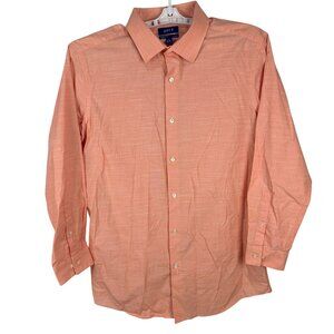 Apt. 9 Premier Flex Slim Fit Button-Down Long Sleeve Mens Dress Shirt L Peach
